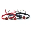 Charm Bracelets Para Mulheres Trançado Ajustável Sorte Red Thread Corda Cinnabar Little Cártamo Pulseira Casal Amizade Presente