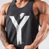 Erkek tank üstleri yaz koşu sporları nefes alabilen yelek spor salonu fitness siyah büyük y tshirt moda markası kolsuz 230802