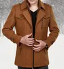 New Autumn Winter Wool Coat Men Fashion Double Collar Thick Jacket Single Breasted Trench Coat Men Casual Wool Blends Overcoats