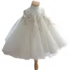 Vestidos de menina formal branco vestido de batismo para bebês meninas fofo princesa roupas de festa de aniversário vestido de baile de batizado crianças fantasia tutu 2