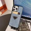 Designer Denim Apple 14 Mobile Phone Cases Personalized Card Pocket 12/13 Promax All Inclusive Men Women Callphone Protective Cover