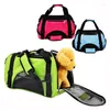 Hundbilsäte täcker bärbar kattbärare andningsbar polyester 600d färgglada ena axel handväska lätt bära husdjurs påse 3 storlek slingar gåvor