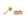 Labret Lip Piercing Jewelry G23 Ring Stud Golden Internally Threaded Crystal Zircon Ear Tragus Helix Body Cross Crown 16G Bar 230802