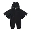 Cosplay Halloween Babykleertjes Dikker Fleece Rompertjes Vleermuis Duivel Peuter Jongen Meisje Jumpsuit 2023 Warme Hallowmas Kostuums Outfits 230802