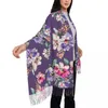 Sciarpe Fiore dell'acquerello su viola Womens Warm Winter Infinity Set Coperta Sciarpa Colore puro