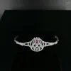 Necklace Earrings Set 2023 Fashion Luruxy RED CZ Zircon Earring Bracelet Ring Jewelry Wedding Bride Banquet Dressing