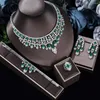Collier boucles d'oreilles ensemble 2023 4 pièces mariée zircone pleine fête des femmes bijoux de luxe dubaï nigéria CZ cristal mariage