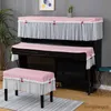 Dammtäcke Goodtop European Piano Cover Single/Double Stool Cover Piano Top and Keys Half Dust Cover Piano Furniture Protective Cover R230803