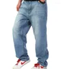 Jeans da uomo Pantaloni larghi in denim da uomo Hip Hop larghi per cotone blu Jean Extra Large 36 38 40 42 44 46