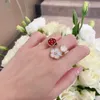 Nuovo anello di coccinella primaverile in oro rosa di vendita caldo per regalo di festa di gioielli di marca di lusso di moda semplice da donna