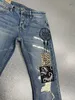Jeans Mens Designer Trouser Legs Open Fork Tight Capris Denim Trousers Add Fleece Thicken Warm Slimming Jean Pants Clothing Embroidery Printing Ksubi