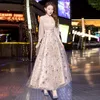 Ethnic Clothing Size 4XL Luxury Sequins Evening Dress Short Gown Party Dresses For Women Long Sleeve Elegant Celebrity Stage Show