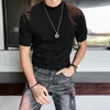 Heren T Shirts 2023 Half Hoge Kraag Effen Kleur Slim Fit Shirt Lente Herfst Warme Fleece Mannen Stretch Casual bodem Tee