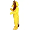 Dorosły Characte Żółty Lew Mascot Costume Halloween świąteczny sukienka Pełne ciało Props Kostium maskotki
