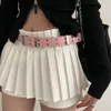 Cinture Punk PU Leather Harajuku Y2K Strap Disco Strass Cintura colorata Kawaii Lolita Cosplay Hip Girls