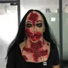 Party Masks Halloween Scary Zombie Mask Horror Female Bloody With Black Hair Mask Creepy Realistic Full Head Latex Mask Cosplay Party Prop L230803