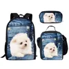 Cat and Dog Series Book Bag Pen Bag Set Lunch Bag Pag Bag Cartoon Bag 230815