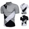 Мужские рубашки T 2023 Покрестная иностранная торговля на летнем европейском размере футболка с сплайдером с коротким рукавом поло