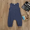 Summer Children's Sleeveless Children's Striped Multi-colored Vest Pants Jumpsuit