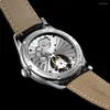 Нарученные часы Aesop Flying Tourbillon Mechanical Skeleton Watch для мужских наручных часов Milky Way Star Sapphire Dial