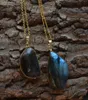 Hänge halsband Nature Stone Flash Labradorite Necklace Fashion Jewelry