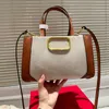 Bolsas de ombro vintage Moda Lona Bolsas femininas Designer de luxo Golden V Letter Cross Body Bag Unissex Casual Marcas Bolsas Bolsas