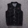 Erkek yelek varış moda ekstra büyük erkekler gelgit gündelik kolsuz yelek tek göğüslü denim artı boyut 3xl 4xl 5xl 6xl 7xl8xl