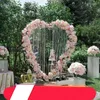 Party Decoration White Gold Heart Form Wedding Metal Arch Backdrop Iron Stand Flower Balloon Flame For Birthday Event Store