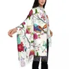 Scarves Watercolor Bird Butterfly And Flower Leaf Tree Branch Womens Warm Winter Infinity Set Blanket Scarf Pure Color