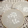 Produtos de estilo chinês, conjunto de artesanato de costura diy com aro, ferramentas de bordado artesanal, padrão de flores adequado para iniciantes 15cm