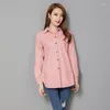 Women's Blouses VogorSean Cotton Women Blouse Shirt 2023 Spring Summer Cottons Plus Size Womans Shirts Casual Tops White/Blue/Pink