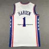 James Harden Tyrese Maxey Joel Embiid Basketballtrikot Allen Iverson Julius Erving Sixer Matisse Thybulle 2022 23 City White Edition Retro-Shirt Blau