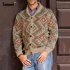 Giacche da uomo Taglie forti 4xl Maglione lavorato a maglia da uomo Cappotti caldi invernali Uomo Streetwear 2023 Moda stile Inghilterra Top Cardigan Maschile Argyle