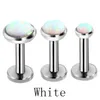 Labret Lip Piercing Jewelry 40PcsBox Steel Opal Stone Ball Monroe Ear Stud Ring Internally Thread Cartilage Body 16G 230802