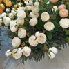 Fleurs décoratives 60 cm Rose Artificielle 3 Têtes Rose Blanc Fleur De Soie Pour DIY Maison Décoration De Mariage Lotus Thé Prune Faux Bouquet