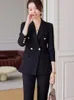 Conjunto de 2 conjuntos de calças femininas femininas de duas peças chegada para trabalho feminino roxo azul preto escritório blazer e calças femininas negócios formais