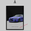 Canvas Painting Japan Car Nissan - R34 Skyline GTR V -Spec Art Vintage Print Pictures Wall Art Modern Office Home Decor Motorsport Boy Gift W06