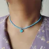 Подвесные ожерелья ZX Bohemian Beadmade Beadered Chain Chokers for Girls Cute Love Heart Collece Оптовая женская ювелирные аксессуары подарки 230802