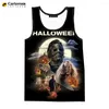 Męskie topy horror halloween Michael Myers 3d mężczyźni kobiety Summer Casual Rleeveles Shirts Streetwear Owwony koszulki koszulki