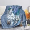 Одеяла печати волчья рисунок король королевы размер Super Spect Loolweight Forel For Bed Sofawarm 230802
