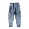 Jeans Masculino CHAIFENKO Calça Cargo Plus Size 2023 Fashion Print Harém Pant Harajuku Casual Multi-Bolso Denim M-8XL