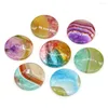 Pendentif Colliers Coloré Agate Bicolore Circulaire Couleurs Mixtes Envoyé Au Hasard Pour La Fabrication De Bijoux DIY Collier Accessoires Cadeaux