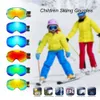 Occhiali da sci Benice Bambini Occhiali da sci da snowboard per bambini UV400 Doppio strato antiappannamento Boy Girl Lente sferica Grandi occhiali da sci da neve 230802