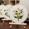 Chinese Style Products DIY Flower Embroidery Cross Stitch Starter Ribbon Painting Pattern Printed Embroidery Frame Wholesale R230803