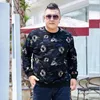 Moletom Masculino Pulôver Moletom Roupas Masculinas Oversized Preto Branco Suéter Primavera Padrão Solto Plus Size 7XL 8XL 10XL Roupas Decote em O Tops