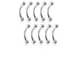 Labret läpp piercing smycken lot50pcs gratis shippment kropp 5 färger ögonbryn tragus bar krökt 16g 230802