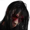 Party Masks Horror Mask Halloween Scary Black Long Hair Ghost Headgear Haunted House Tricky Props Terror Party Costume Dress Up L230803
