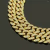 Collari per cani Collare di design di lusso Bracciale Collana di diamanti Bling Catena d'oro cubana Per gioielli per cani di grossa taglia Pitbull Materiale metallico