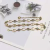 20 estilos de diseñador de lujo marca collares de doble letra cadena dorada chapada clásica suéter de girasol newklace para mujeres accesorios de boda jewerlry