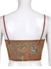 Serbatoi da donna Camis Floral y2k Brown Crop Top Pizzo con volant Corsetto carino Spaghetti Strap Felpe Harajuku Tee Women Beach Gilet 230802